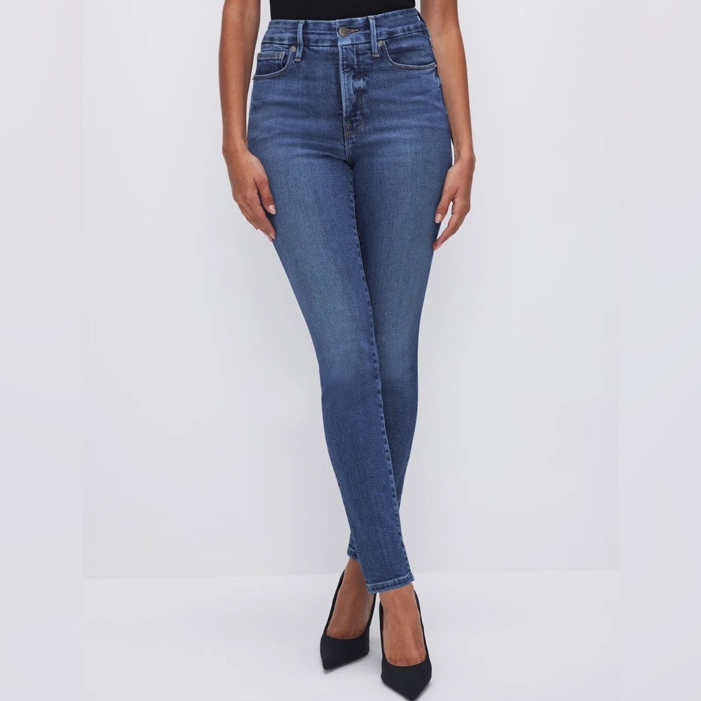 Good American Good Waist Skinny Jeans Mid Wash 14